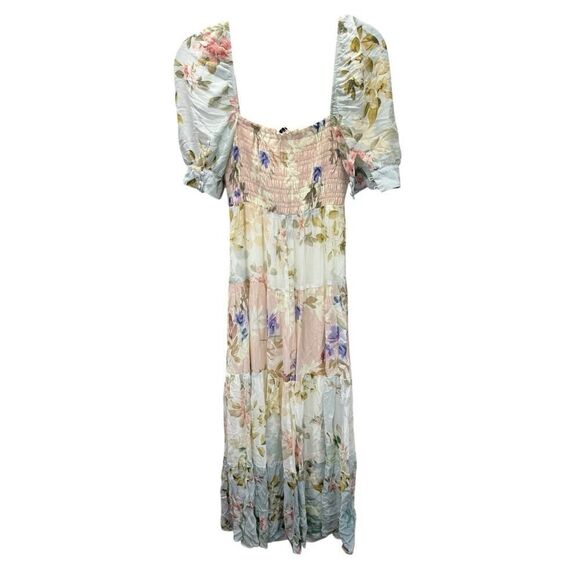 Yumi Kim Zofia Maxi Dress XS Pastel Floral Harmony Print Puff Sleeve Look - Picture 9 of 16